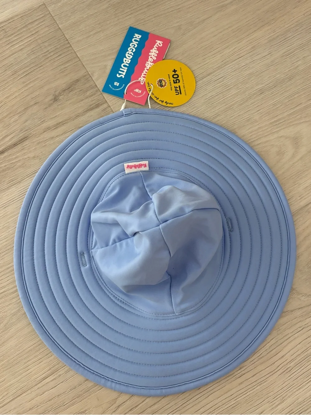 Ruffle Butts Blue Sun Hat with Chin Tie